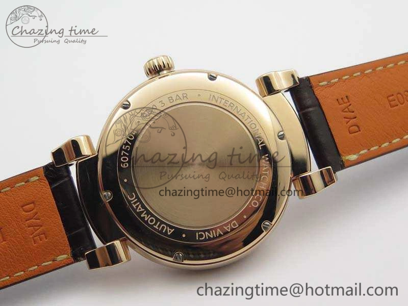 Da Vinci IW356601 RG MKF 1:1 Best Edition White Dial On Brown Leather Strap A2892