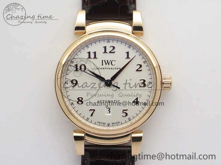 Da Vinci IW356601 RG MKF 1:1 Best Edition White Dial On Brown Leather Strap A2892
