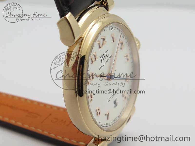 Da Vinci IW356601 RG MKF 1:1 Best Edition White Dial On Brown Leather Strap A2892
