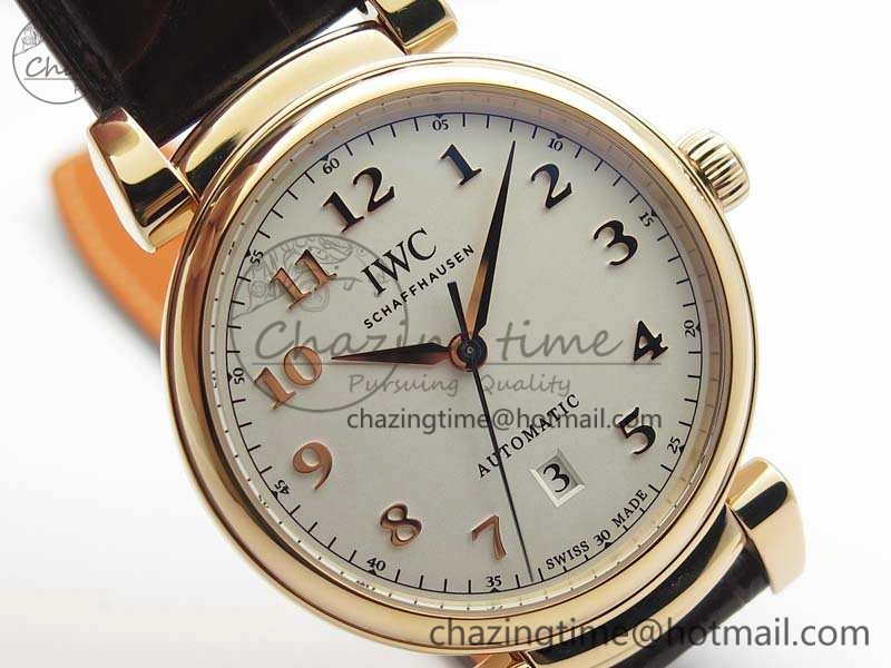 Da Vinci IW356601 RG MKF 1:1 Best Edition White Dial On Brown Leather Strap A2892