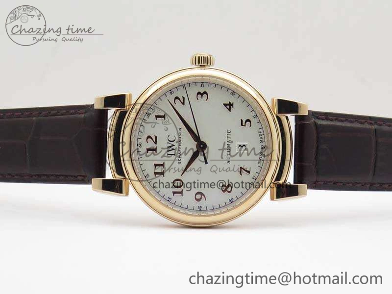 Da Vinci IW356601 RG MKF 1:1 Best Edition White Dial On Brown Leather Strap A2892
