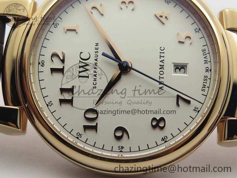 Da Vinci IW356601 RG MKF 1:1 Best Edition White Dial On Brown Leather Strap A2892