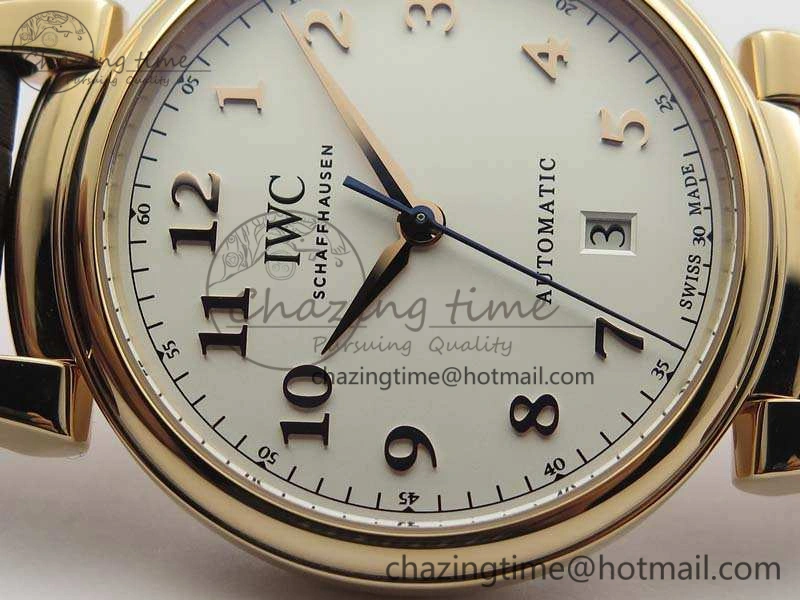 Da Vinci IW356601 RG MKF 1:1 Best Edition White Dial On Brown Leather Strap A2892