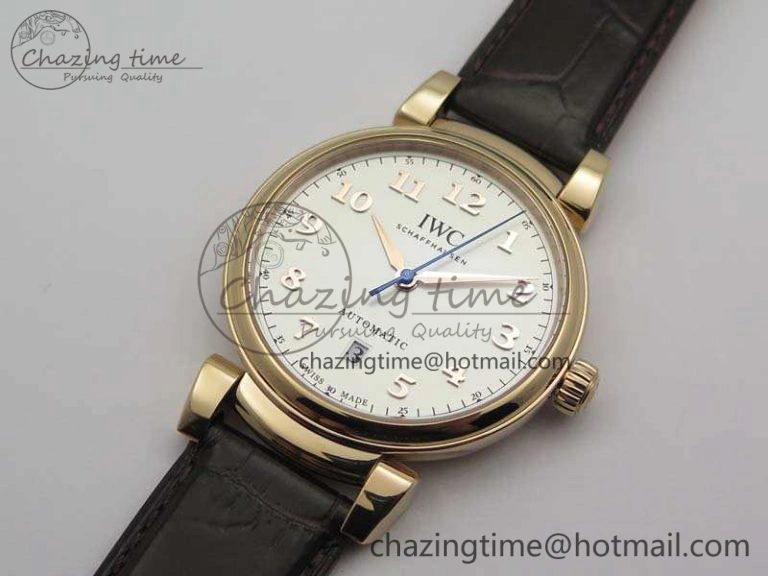 Da Vinci IW356601 RG MKF 1:1 Best Edition White Dial On Brown Leather Strap A2892