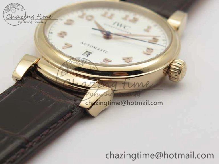 Da Vinci IW356601 RG MKF 1:1 Best Edition White Dial On Brown Leather Strap A2892