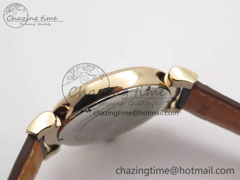 Da Vinci IW356601 RG TW 1:1 Best Edition White Dial On Brown Leather Strap A2892
