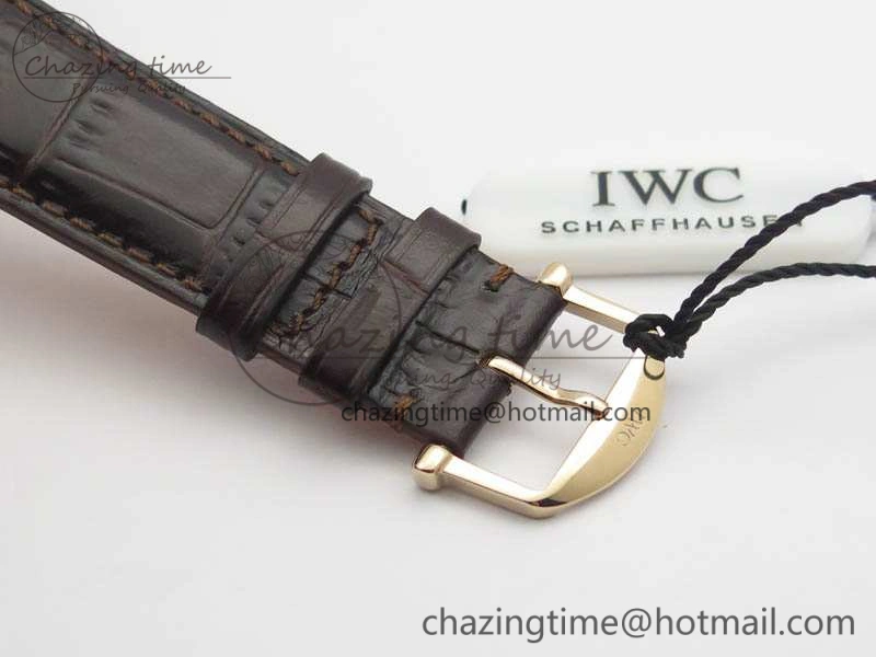 Da Vinci IW356601 RG TW 1:1 Best Edition White Dial On Brown Leather Strap A2892