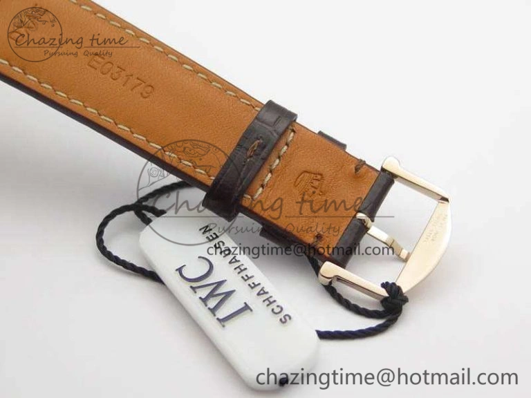 Da Vinci IW356601 RG TW 1:1 Best Edition White Dial On Brown Leather Strap A2892