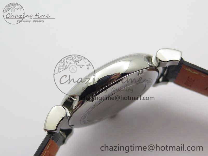 Da Vinci IW356601 SS MKF 1:1 Best Edition Black Dial On Black Leather Strap A2892
