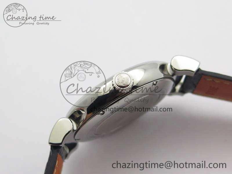 Da Vinci IW356601 SS MKF 1:1 Best Edition Blue Dial On Black Leather Strap A2892