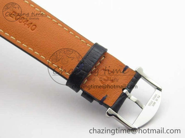 Da Vinci IW356601 SS MKF 1:1 Best Edition Blue Dial On Black Leather Strap A2892