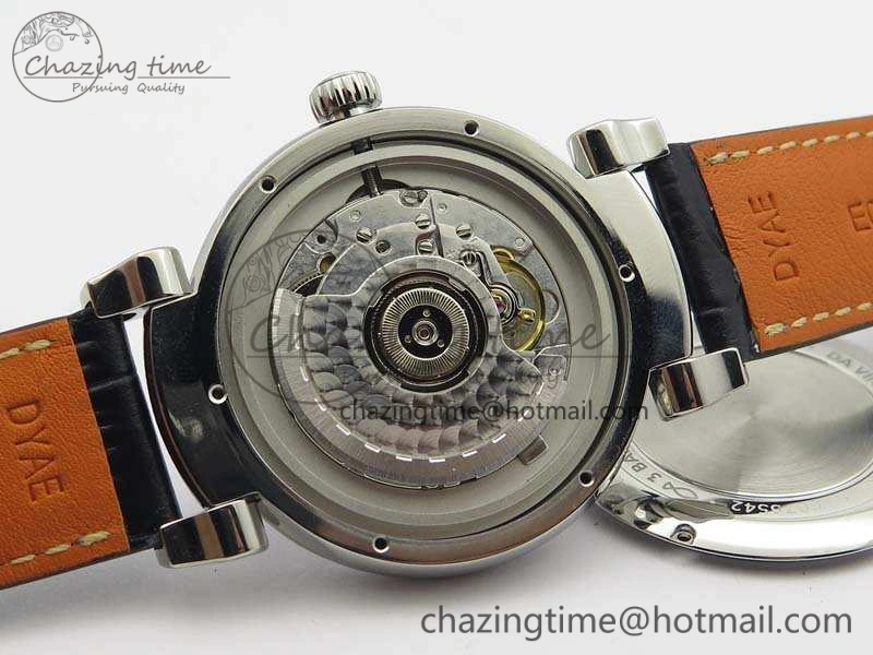 Da Vinci IW356601 SS MKF 1:1 Best Edition Blue Dial On Black Leather Strap A2892