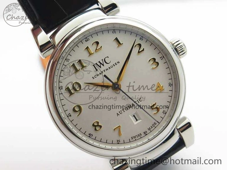 Da Vinci IW356601 SS MKF 1:1 Best Edition White Dial On Black Leather Strap A2892