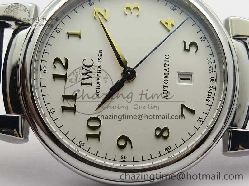 Da Vinci IW356601 SS MKF 1:1 Best Edition White Dial On Black Leather Strap A2892