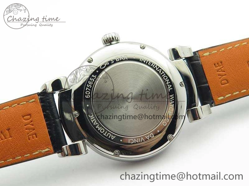 Da Vinci IW356601 SS MKF 1:1 Best Edition White Dial On Black Leather Strap A2892