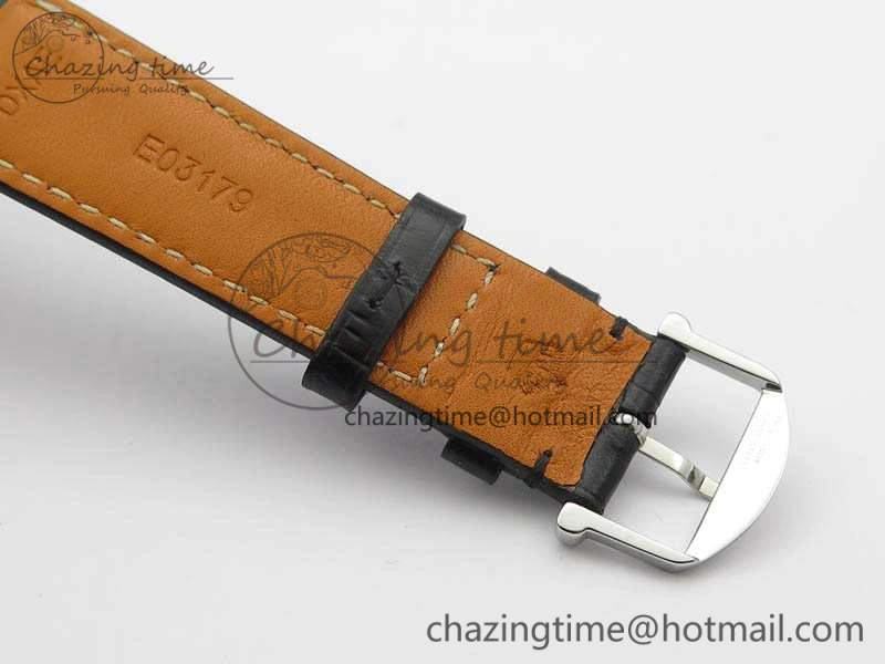 Da Vinci IW356601 SS TW 1:1 Best Edition Blue Dial On Black Leather Strap A2892