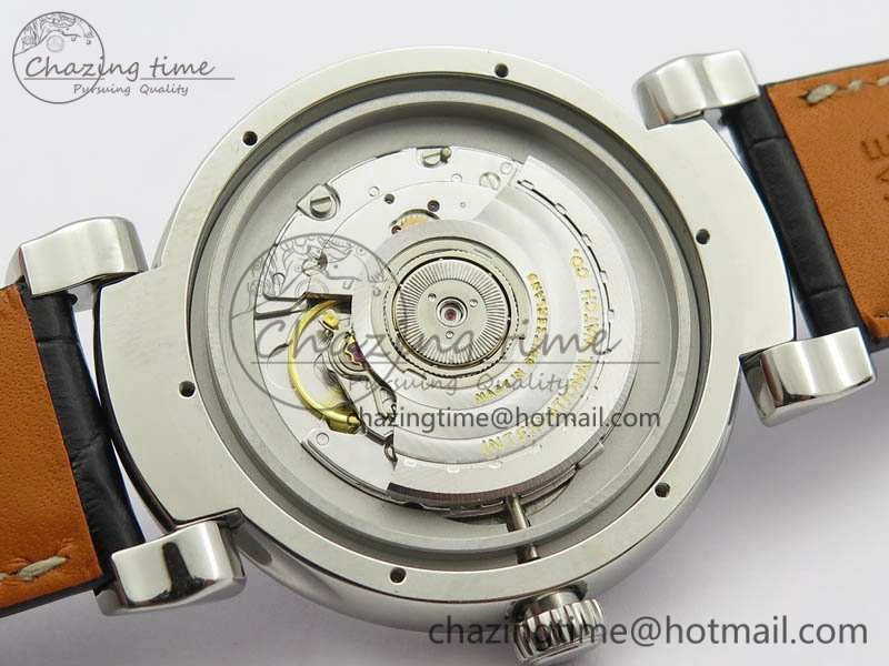Da Vinci IW356601 SS TW 1:1 Best Edition Blue Dial On Black Leather Strap A2892