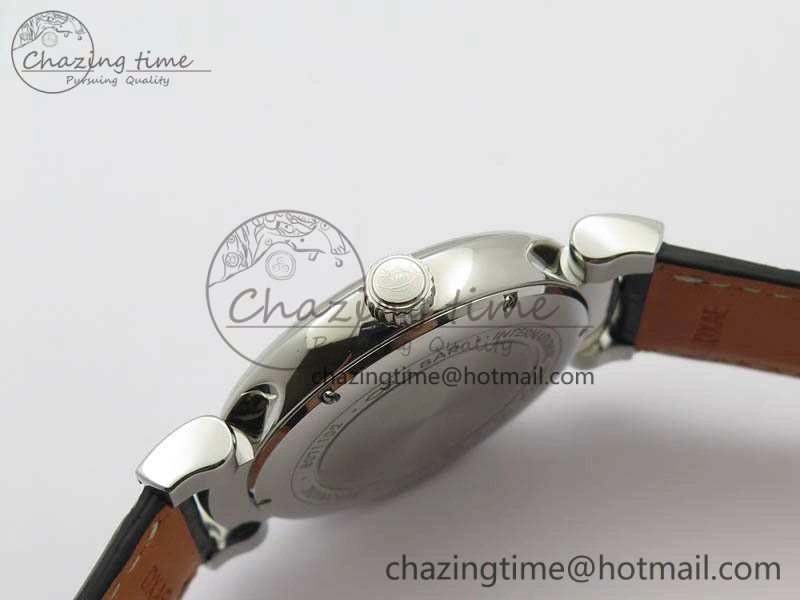 Da Vinci IW356601 SS TW 1:1 Best Edition Blue Dial On Black Leather Strap A2892