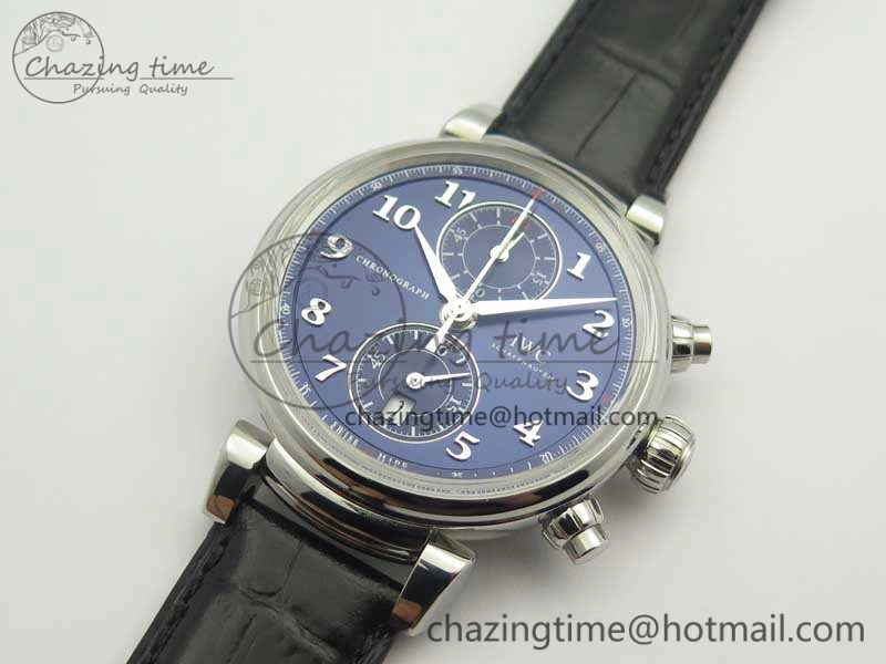 Da Vinci IW393402 SS ZF 1:1 Best Edition Blue Dial On Black Leather Strap A7750