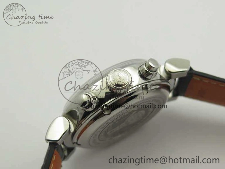 Da Vinci IW393402 SS ZF 1:1 Best Edition Blue Dial On Black Leather Strap A7750