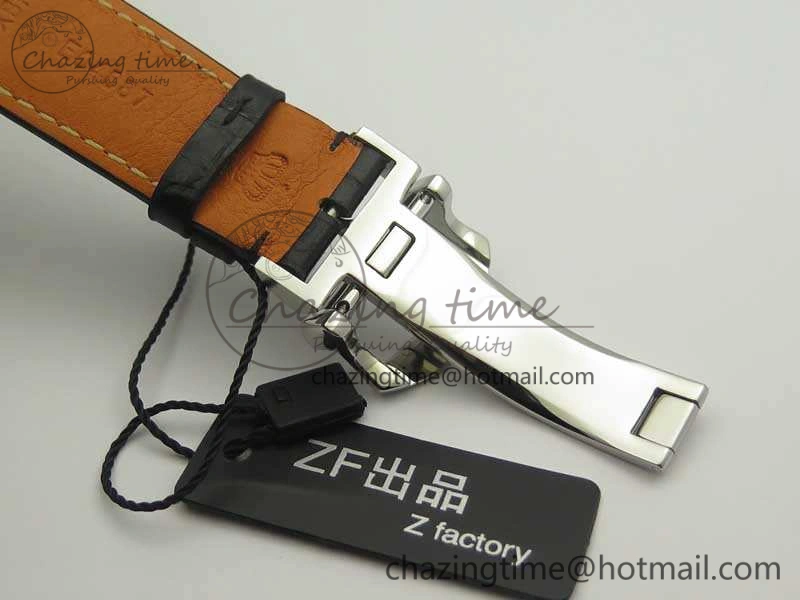 Da Vinci IW393402 SS ZF 1:1 Best Edition Blue Dial On Black Leather Strap A7750