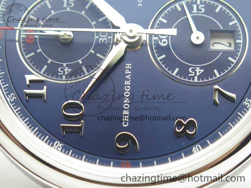 Da Vinci IW393402 SS ZF 1:1 Best Edition Blue Dial On Black Leather Strap A7750