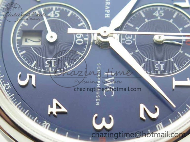Da Vinci IW393402 SS ZF 1:1 Best Edition Blue Dial On Black Leather Strap A7750