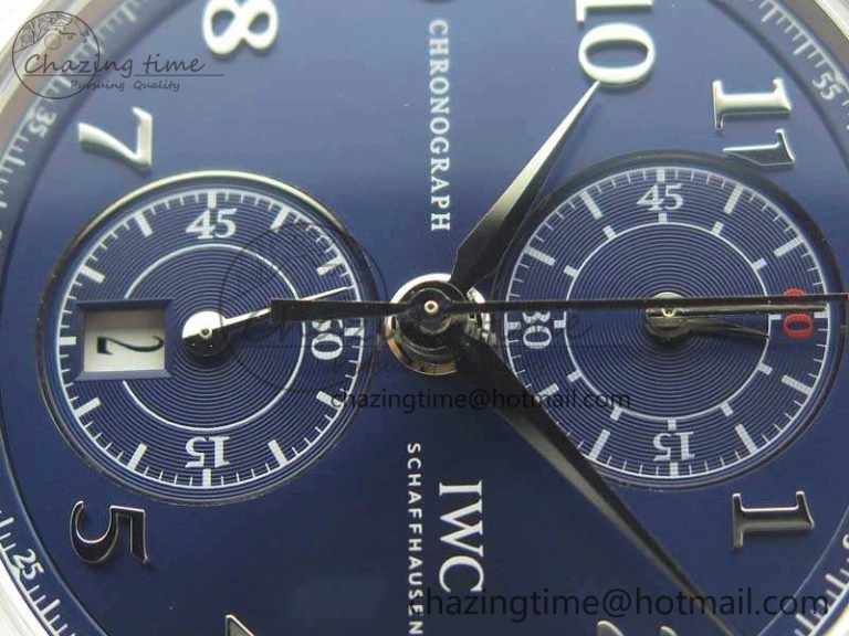 Da Vinci IW393402 SS ZF 1:1 Best Edition Blue Dial On Black Leather Strap A7750