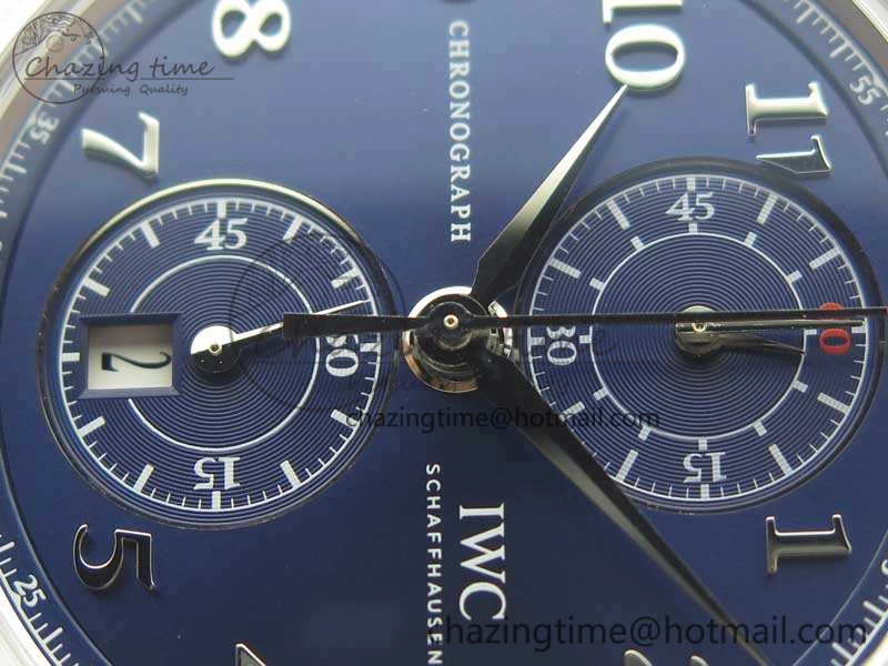 Da Vinci IW393402 SS ZF 1:1 Best Edition Blue Dial On Black Leather Strap A7750