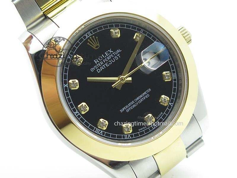 DateJust 116203 BP-Maker Best Edition SS YG Black Dial Diamond On Oyster Bracelet 36MM A2824
