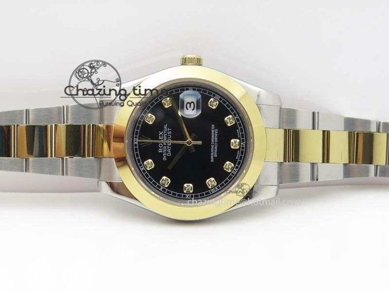 DateJust 116203 BP-Maker Best Edition SS YG Black Dial Diamond On Oyster Bracelet 36MM A2824