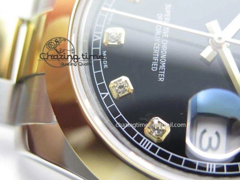 DateJust 116203 BP-Maker Best Edition SS YG Black Dial Diamond On Oyster Bracelet 36MM A2824