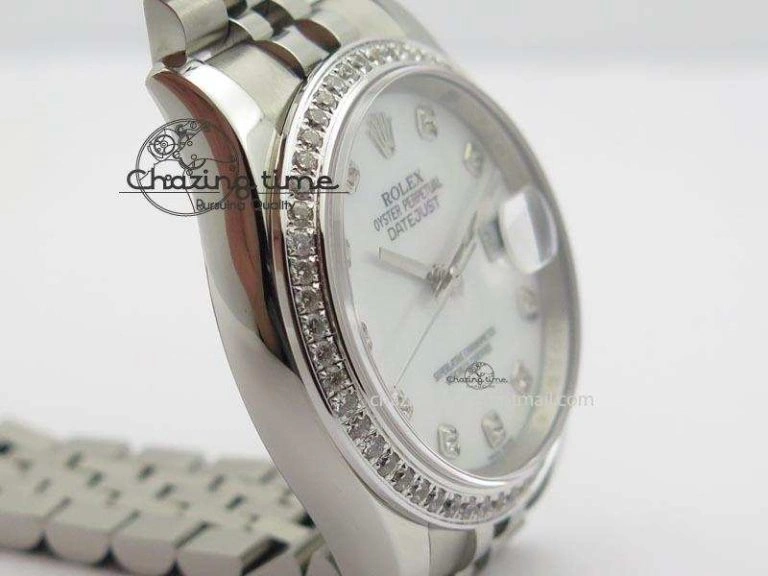 DateJust 116234 BP Best Edition SS White MOP Dial Diamond Markers On SS Bracelet A2824 V2