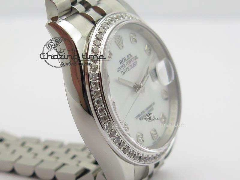 DateJust 116234 BP Best Edition SS White MOP Dial Diamond Markers On SS Bracelet A2824 V2