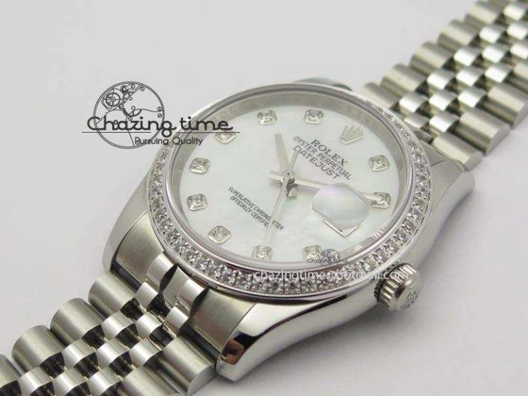 DateJust 116234 BP Best Edition SS White MOP Dial Diamond Markers On SS Bracelet A2824 V2