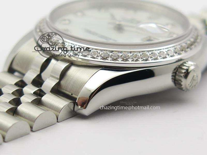 DateJust 116234 BP Best Edition SS White MOP Dial Diamond Markers On SS Bracelet A2824 V2