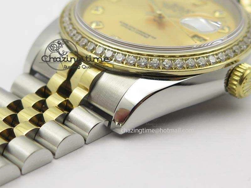 DateJust 116234 BP Best Edition SS YG Gold Dial Diamond Markers On SS Bracelet A2824 V2