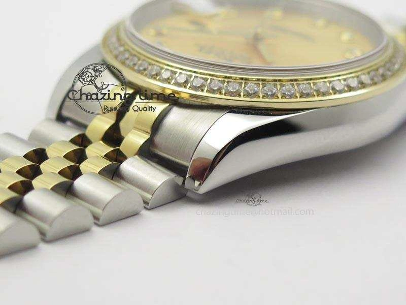 DateJust 116234 BP Best Edition SS YG Gold Dial Diamond Markers On SS Bracelet A2824 V2