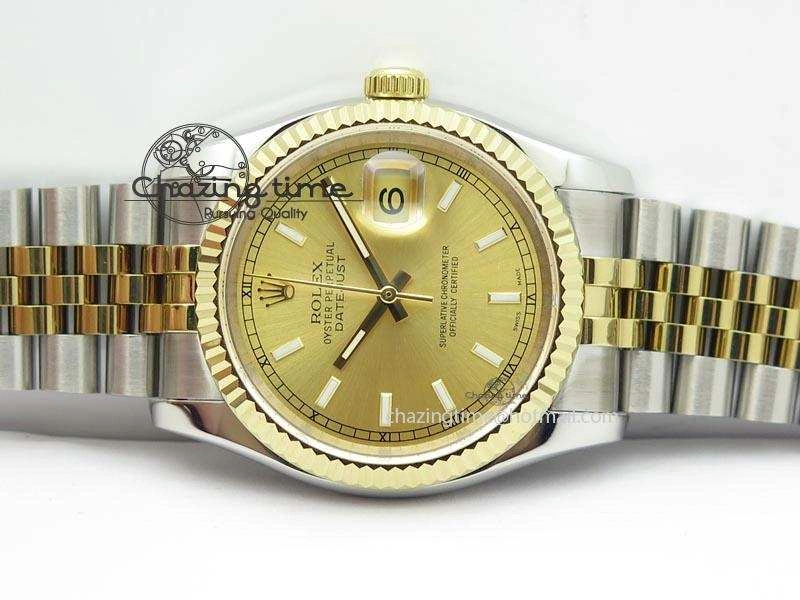DateJust 116234 BP Best Edition SS YG Gold Dial On SS Bracelet A2824 V2