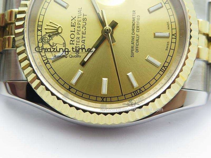 DateJust 116234 BP Best Edition SS YG Gold Dial On SS Bracelet A2824 V2