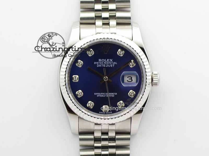 DateJust 116234 SS BP Best Edition Blue Dial Diam Markers On SS Bracelet SA3135
