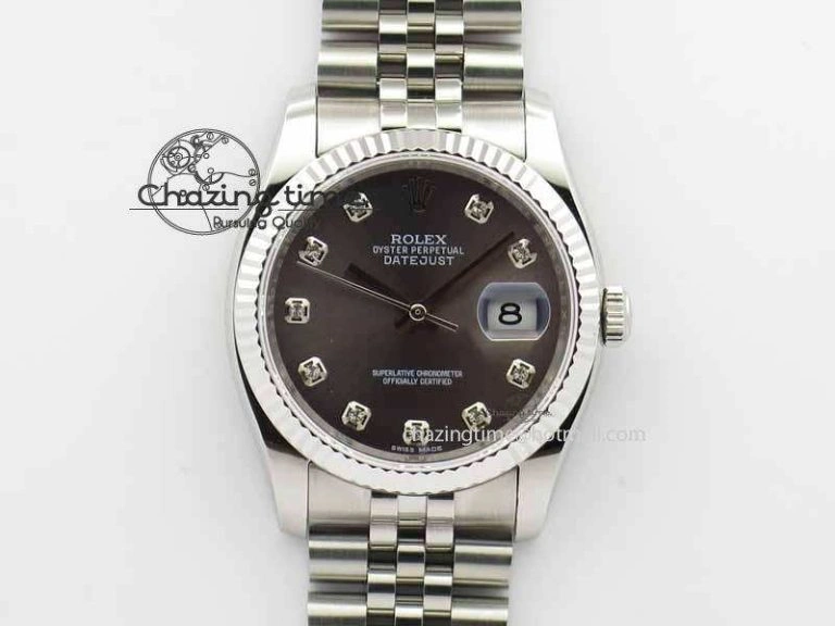 DateJust 116234 SS BP Best Edition Gray Dial Diam Markers On SS Bracelet SA3135