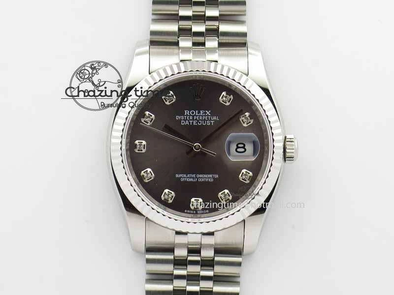 DateJust 116234 SS BP Best Edition Gray Dial Diam Markers On SS Bracelet SA3135