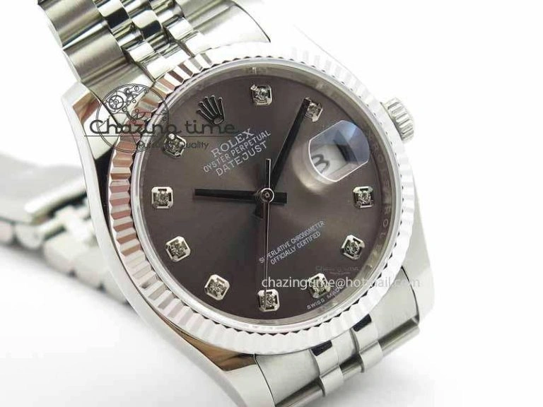 DateJust 116234 SS BP Best Edition Gray Dial Diam Markers On SS Bracelet SA3135