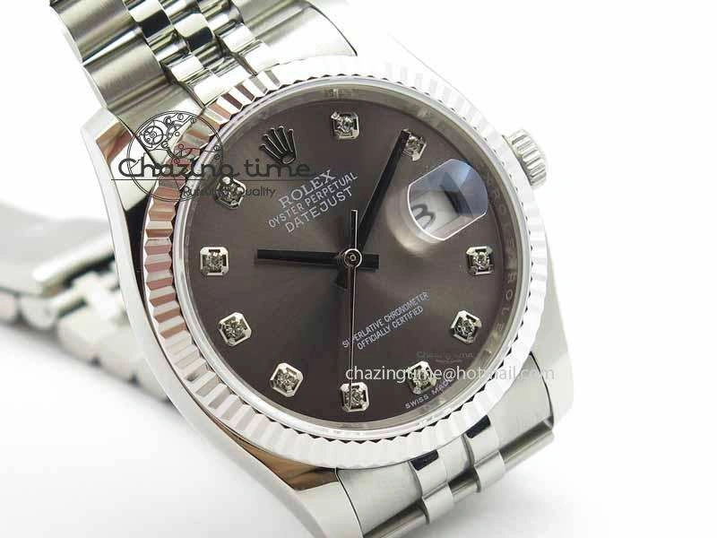 DateJust 116234 SS BP Best Edition Gray Dial Diam Markers On SS Bracelet SA3135