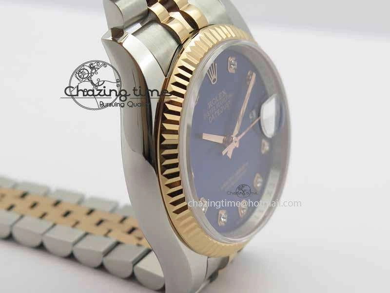 DateJust 116234 SS RG BP Best Edition Blue Dial Diam Markers On SS RG Bracelet SA3135