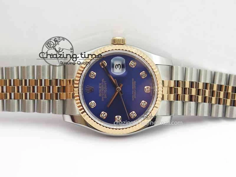 DateJust 116234 SS RG BP Best Edition Blue Dial Diam Markers On SS RG Bracelet SA3135