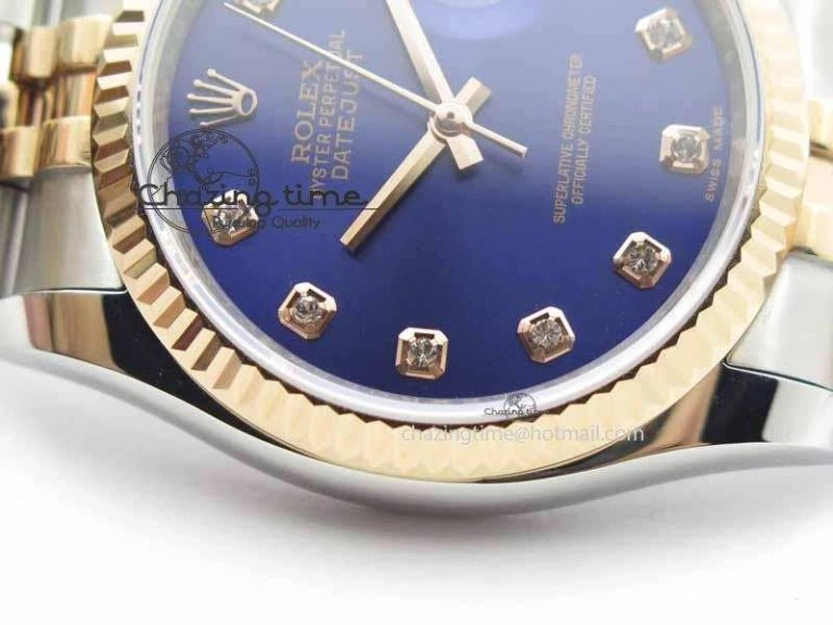 DateJust 116234 SS RG BP Best Edition Blue Dial Diam Markers On SS RG Bracelet SA3135