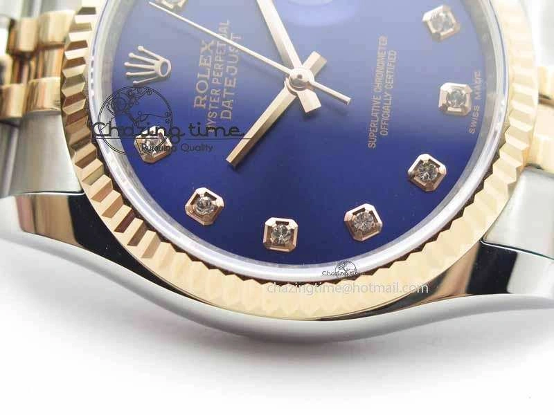 DateJust 116234 SS RG BP Best Edition Blue Dial Diam Markers On SS RG Bracelet SA3135