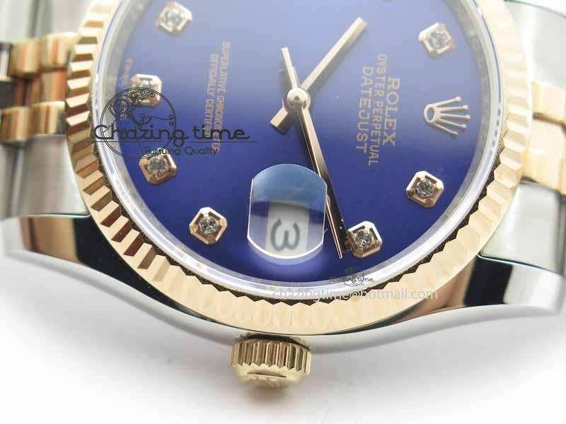 DateJust 116234 SS RG BP Best Edition Blue Dial Diam Markers On SS RG Bracelet SA3135